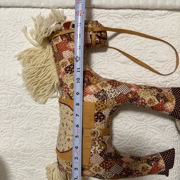 Unique Handmade Bandana Pattern Fabric Stuffed Horse - Picture 3 of 6